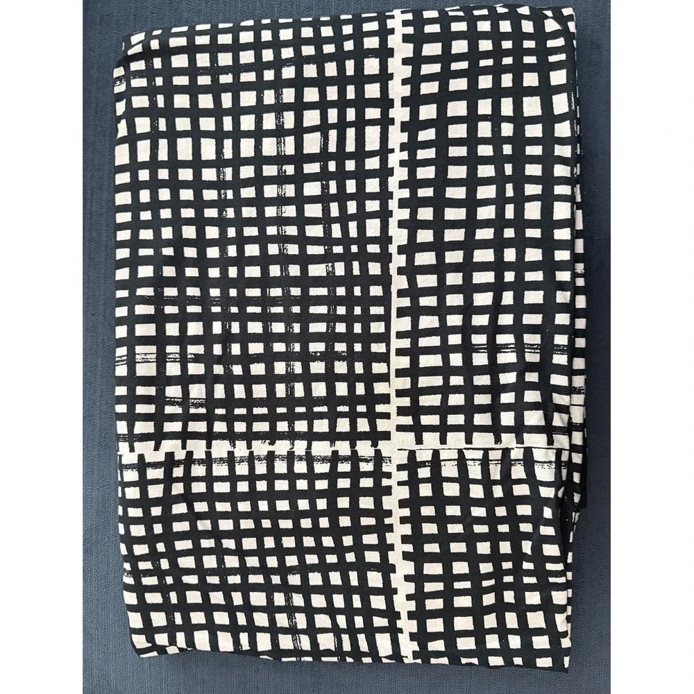 Vintage Y2K IKEA Bjornloka Ruta Twin Duvet Cover Graphic Black White Reversible